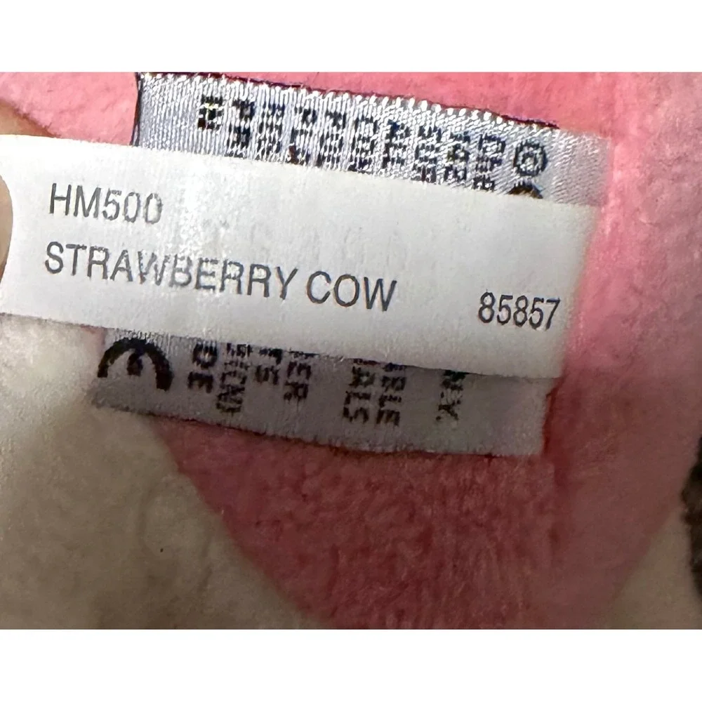 Webkinz Strawberry Cow Plush HM500 Ganz Pink White Stuffed Animal No Code